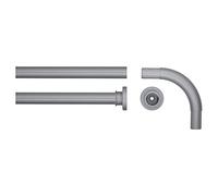 Sealskin Shower Curtain, Stainless Steel, Matt Aluminium, 2.8 x 90 x 2.8 cm