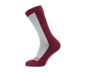 SealSkinz 1 Pack Mens Waterproof Cold Weather Mid Socks - 6-8 UK - Grey / Red