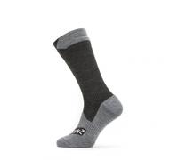 Seal Skinz Waterproof All Weather Mid Length Sock Large Black/Grey Marl