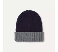 SealSkinz Bacton Waterproof Cold Weather Roll Cuff Beanie - Navy / Grey