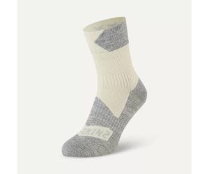 SealSkinz Bircham Waterproof All Weather Ankle Length Sock Cream/Grey Marl