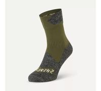 SealSkinz Bircham Waterproof All Weather Ankle Length Socks - Olive / Grey Marl