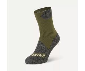 SealSkinz Bircham Waterproof All Weather Ankle Length Socks - Olive / Grey Marl