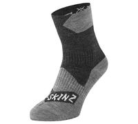 Sealskinz Bircham WP All Weather Ankle Length Sock: Black/Grey: XL Siz
