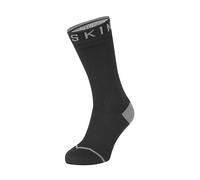 SEALSKINZ | Briston | Unisex Waterproof All Weather Mid Length Sock with Hydrostop™ | Merino Wool Lined Sock | Seamless and Comfortable | Hydrostop to Block Water Penetration | S - Black