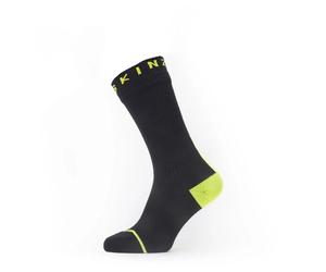 SealSkinz Briston Waterproof All Weather Mid Length Sock With Hydro Stop Black/Neon Yellow