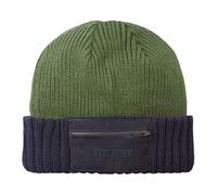 Sealskinz Colby WP Zipped Pocket Knitted Beanie : Olive/Navy: S-M Size
