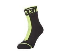SEALSKINZ | Dunton | Unisex Waterproof All Weather Ankle Length Sock with Hydrostop | Merino Wool | Seamless Thin & Comfortable | Hydrostop to Block Water Penetration | XL - Neon Yellow/Black