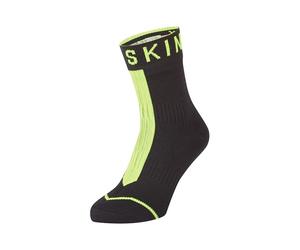 SEALSKINZ | Dunton | Unisex Waterproof All Weather Ankle Length Sock with Hydrostop | Merino Wool | Seamless Thin & Comfortable | Hydrostop to Block Water Penetration | XL - Neon Yellow/Black