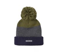 Unisex Waterproof Fleece Lined Cold Weather Striped Bobble Hat, Navy XXL