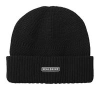 SEALSKINZ Gressenhall Waterproof Cold Weather Textured Stripe Roll Cuff Beanie Black