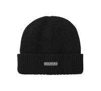 Sealskinz Gressenhall Waterproof Cold Weather Textured Stripe Roll Cuff Beanie - Black - Black - S/M