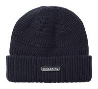 SEALSKINZ Gressenhall Waterproof Cold Weather Textured Stripe Roll Cuff Beanie Navy