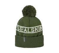 SEALSKINZ | Heacham | Waterproof Cold Weather Icon Unisex Bobble Beanie Hat | Winter Sports Accessories | Fleece Lined | Essential for Skiing Olive