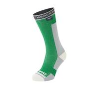 SEALSKINZ Holverstone Waterproof Mid Length Lightweight Running Sock, Green, M
