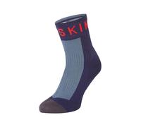 Sealskinz Waterproof Warm Weather Ankle Hydrostop Socks - Navy Blue / Grey / Red - XL
