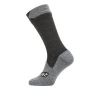 Sealskinz Mens Raynham Waterproof All Weather Mid Length Socks - Black / Grey-M