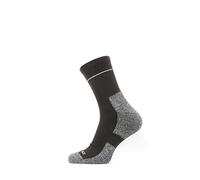 SEALSKINZ Unisex Solo QuickDry Ankle Length Sock - Black/Grey, Small