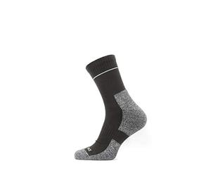SEALSKINZ | Morston | Unisex Solo QuickDry Ankle Length Sock - Black/Grey, Small