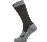 SealSkinz Raynham Waterproof All Weather Mid Length Socks - Black / Grey Marl