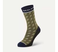 SealSkinz Rudham Lightning Mid Length Meteorological Active Sock Olive/Navy/Cream