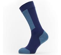 Sealskinz Runton Waterproof Cold Weather Mid Length Sock with Hydrostop - 2023 - Navy Blue / Red / Small
