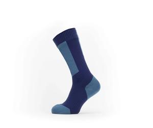SealSkinz Runton Waterproof Cold Weather Mid Length Sock With Hydrostop Navy Blue/Red