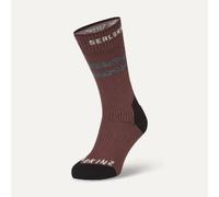 Sealskinz Runton Waterproof Cold Weather Mid Length Socks With Hydrostop Burgundy