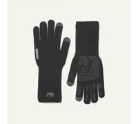 Sealskinz Skeyton Waterproof All Weather Ultra Grip Knitted Gauntlet Cycling Gloves - Black / Medium