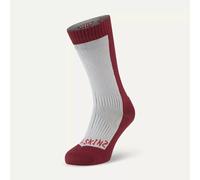 SealSkinz Starston Waterproof Cold Weather Mid Length Socks AW25 - Grey / Red