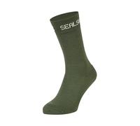 SEALSKINZ | Suffield | Unisex Premium Solo Merino Liner Wool Sock | Extreme Comfort | M - Olive Green