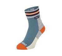 SEALSKINZ | Surlingham | Waterproof All Weather Ankle Length Striped Cuff Sock | Anti-Blister | S - Blue