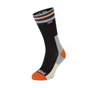 SEALSKINZ Surlingham Waterproof All Weather Mid Length Striped Cuff Sock, Black, XL