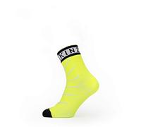 SEALSKINZ Unisex Waterproof Warm Weather Ankle Length Sock with Hydrostop, Neon Yellow/Black/White, Large