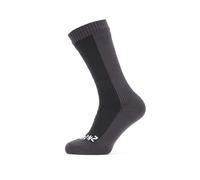 Sealskinz Waterproof Cold Weather Mid Length Walking Socks - Black Grey Large
