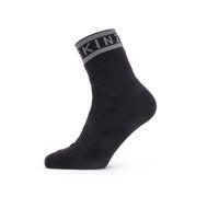 SealSkinz Waterproof Warm Weather Ankle Length Socks + Hydrostop - Black / Grey