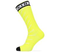 Sealskinz Waterproof Warm Weather Mid Length Socks with Hydrostop - Neon Yellow / Black / White / Small