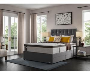 Sealy Bronte Posturepedic Divan Bed Set On Glides Super King Bespoke Teal