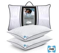 Sealy Deeply Full Pillow 2 Pack - Medium Firm Support With Bouncy Dupont™ Fibres, Hypoallergenic, Cooling Cotton Cover