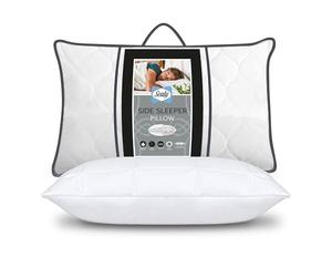 Sealy Side Sleeper Pillow - Supportive Foam Centre Pillow with Medium Firmness Ideal for Side Sleepers - Hypoallergenic, Fibadown Fibres and Quilted Cotton Cover, Pack of 2
