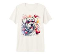 Sealyham Terrier Dog St Valentines Day Artwork Premium T-Shirt