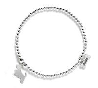 Sealyham Terrier Silhouette Silver Ball Bead Bracelet - Personalised