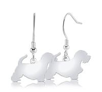 Sealyham Terrier Silhouette Silver Earrings