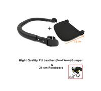 (seam leather x board) MomTan Baby Stroller Accessories Armrest PU Leather Bumper Bar Handrail Extend Footboard Hook For Babyzen YOYO 2 YOYO+
