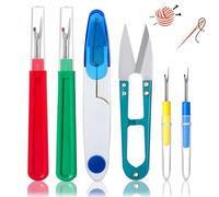 Seam Ripper Stitching Thread Unpicker, 6 Pcs Professional Sewing Tool Kit Include 2 Big and 2 Small Seam Ripper, Positioning Pin and Yarn Scissors for Sewing Needlework DIY Craft
