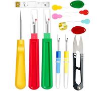 Seam Rippers 4 Pcs, Thread Remover Kit, Stitch Remover and Thread Cutter, with Needle Threaders, Thimbles, Tape Measure, Awl and Thread Snips for Sewing Needlework DIY Craft