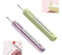 Seam Rippers for Sewing 2 Pcs Seam Ripper,Unpicker Sewing Tool Green and Purple 2 in 1 Needle Threader Seam Ripper for Sewing,Quilting and Crafting Project Accessories