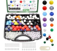 Seamaka 303 Pcs Organic Chemistry Molecular Model Measurement Kits,Molecular Models Kit with 122 Atoms,180 Bonds, 1 Short Link Remover Tool