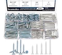Seamaka 320Pcs Premium Hardware Nails & High Hardness Wood Screws Assortment Kit，1/2"-2"-11 Sizes Phillips Drive Flat Head, Common Nails,Wood Screws,Furniture Screw with Storage Box