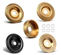 Seamaka 5PCS Angle Grinder Wood Carving Disc Set for 4" or 4 1/2" Angle Grinder with 5/8" Arbor,Wood Shaper Carving Disc for Cutting, Grinding, Shaping and Sanding